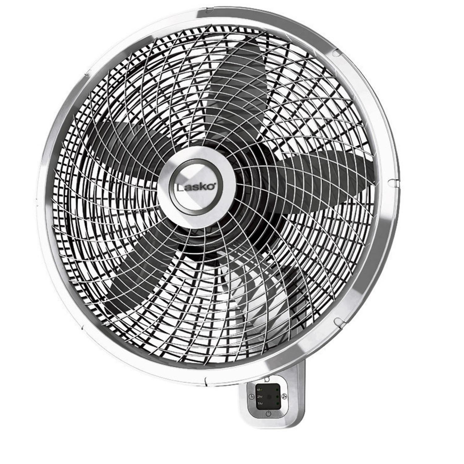 Lasko 22.5 in. H X 18 in. D 3 speed Oscillating Wall Mount Fan Remote