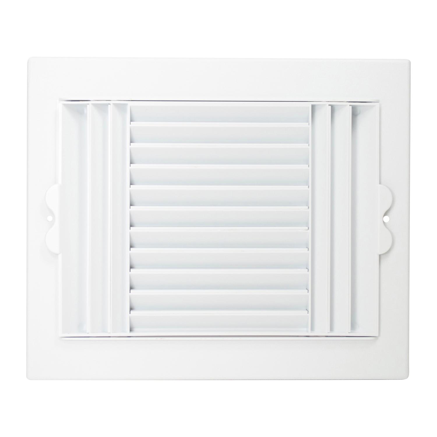 Deflect-O Jordan 10 in. H X 8 in. W 3-Way White Plastic Ceiling Register