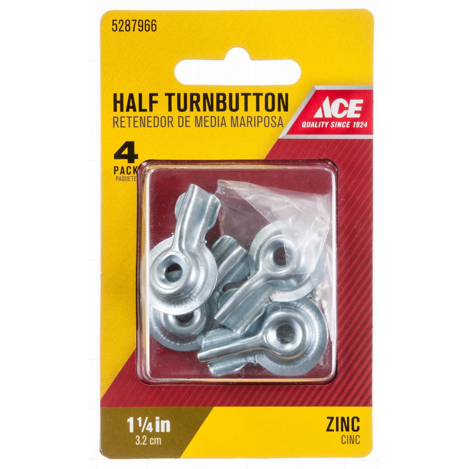 Ace Zinc-Plated Silver Steel Screen/Storm Turn Buttons 4 pk