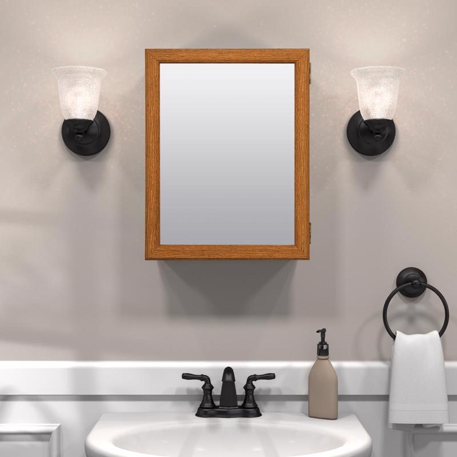 Zenna Home 19.25 in. H X 15.5 in. W X 4.5 in. D Rectangle Medicine Cabinet/Mirror