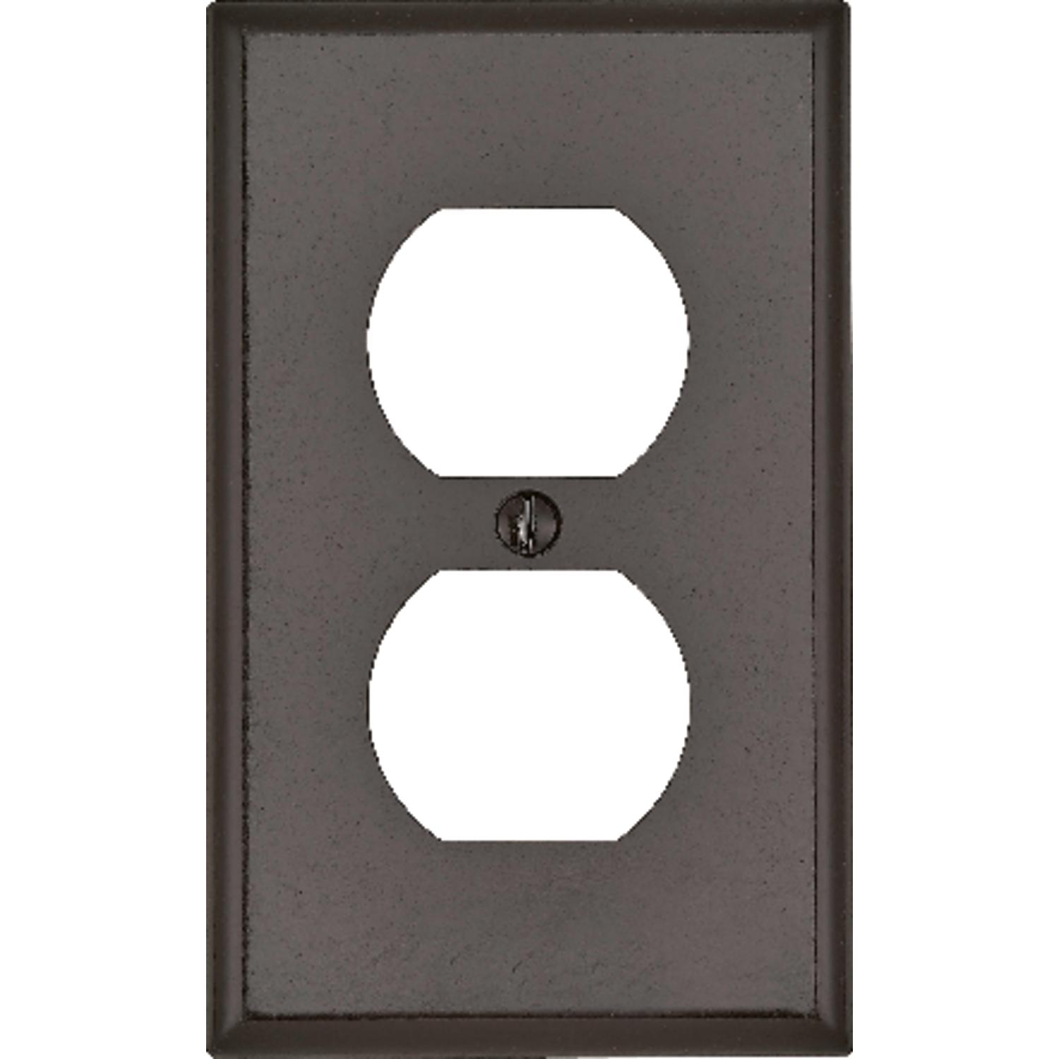 Leviton Brown 1 gang Thermoset Plastic Duplex Wall Plate 1 pk