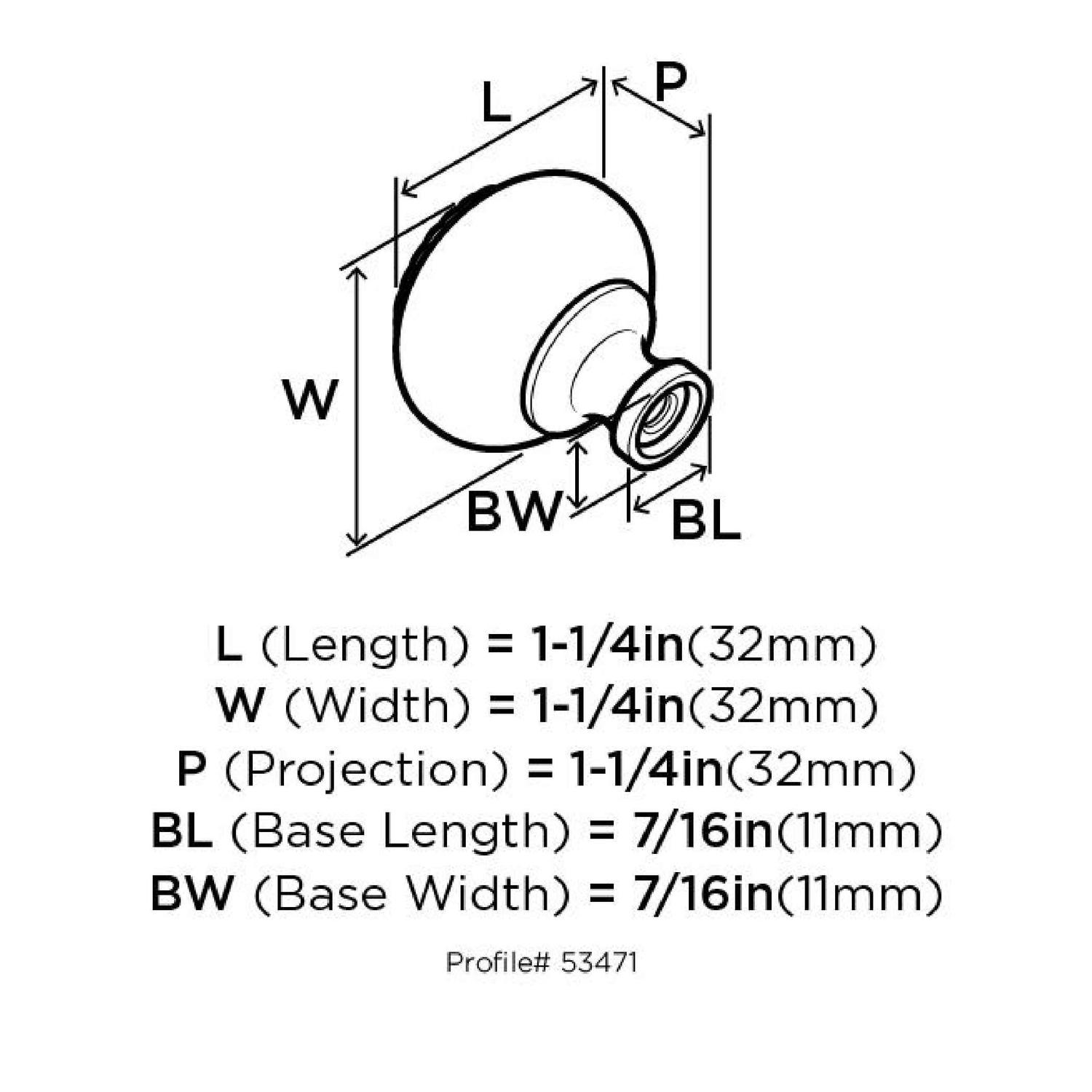 Amerock Allison Round Cabinet Knob 1-1/4 in. D 1-1/4 in. Satin Nickel 1 pk