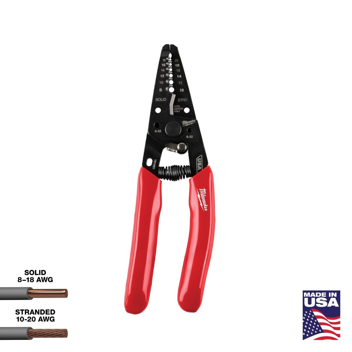 Milwaukee 8-20 AWG Dipped Grip Wire Stripper & Cutter