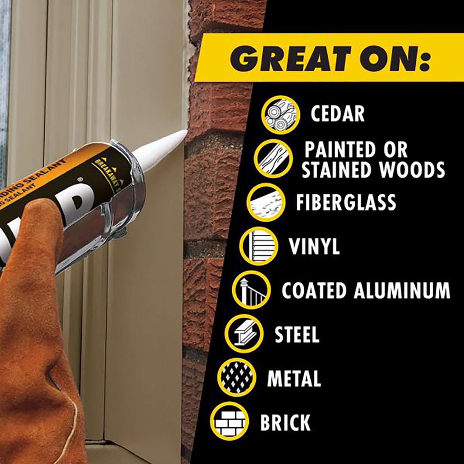 OSI Quad White Elastomeric Polymers Door/Siding/ Window Sealant 10 oz