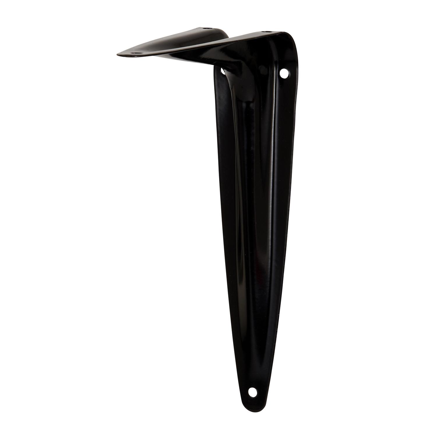 Hampton Black Steel Shelf Support 18 Ga. 6 in. L 100 lb