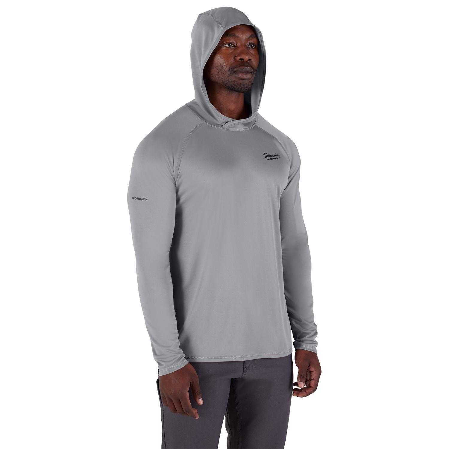 Milwaukee Workskin XXL Long Sleeve Men's Hooded Gray Hooded Sweatshirt