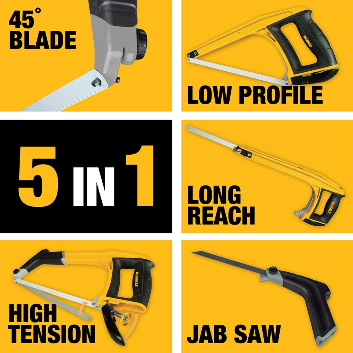 DeWalt 12 in. Carbon Steel Hacksaw Black/Yellow 1 pc