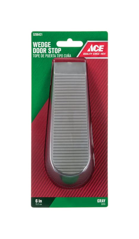 Ace 6 in. L Rubber Gray Wedge Door Stop Mounts to floor 0 in.