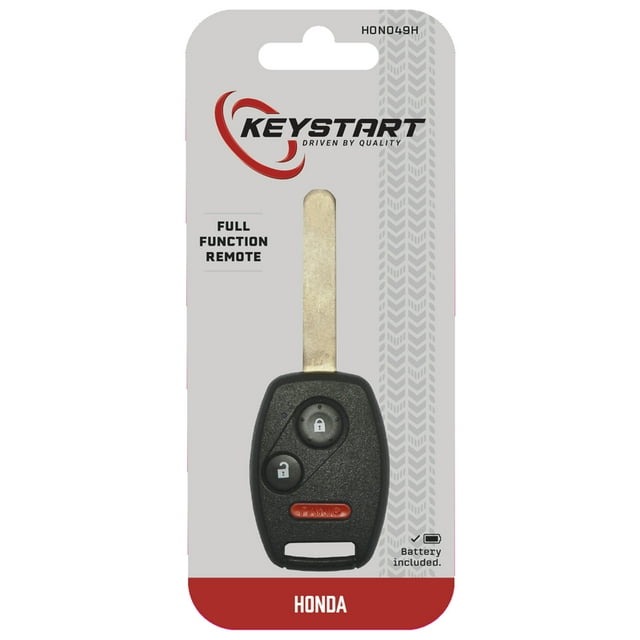 Hillman KeyStart 9977348 FOB Key Blank Self Programmable Remote Automotive HON049 Double For Honda Black