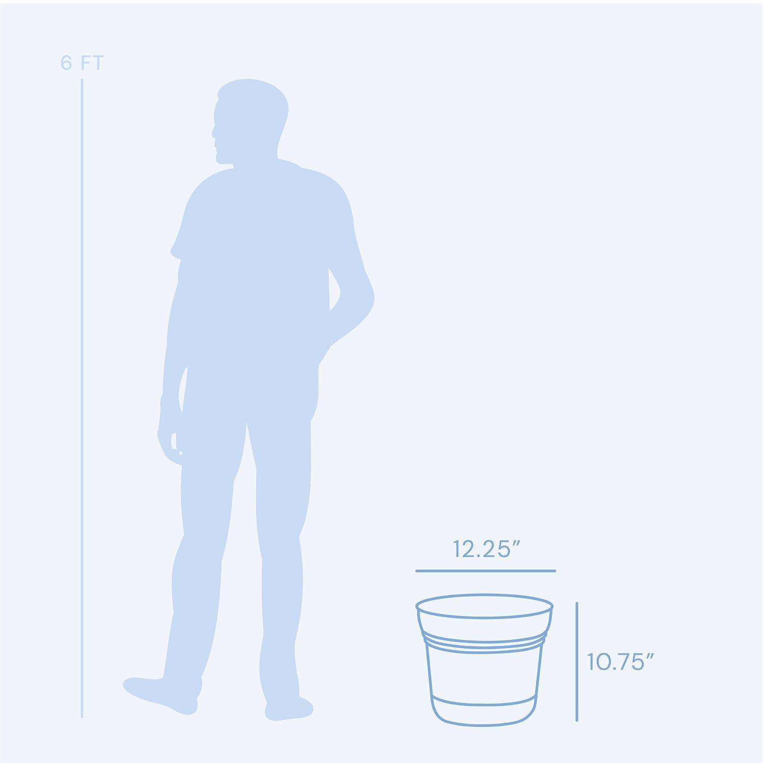 Bloem Saturn 10.75 in. H X 12.25 in. W Plastic Traditional Planter Black