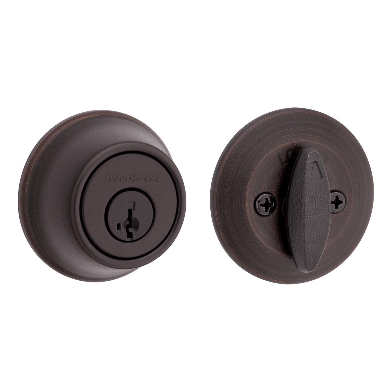 Kwikset SmartKey Security Venetian Bronze Metal Single Cylinder Deadbolt