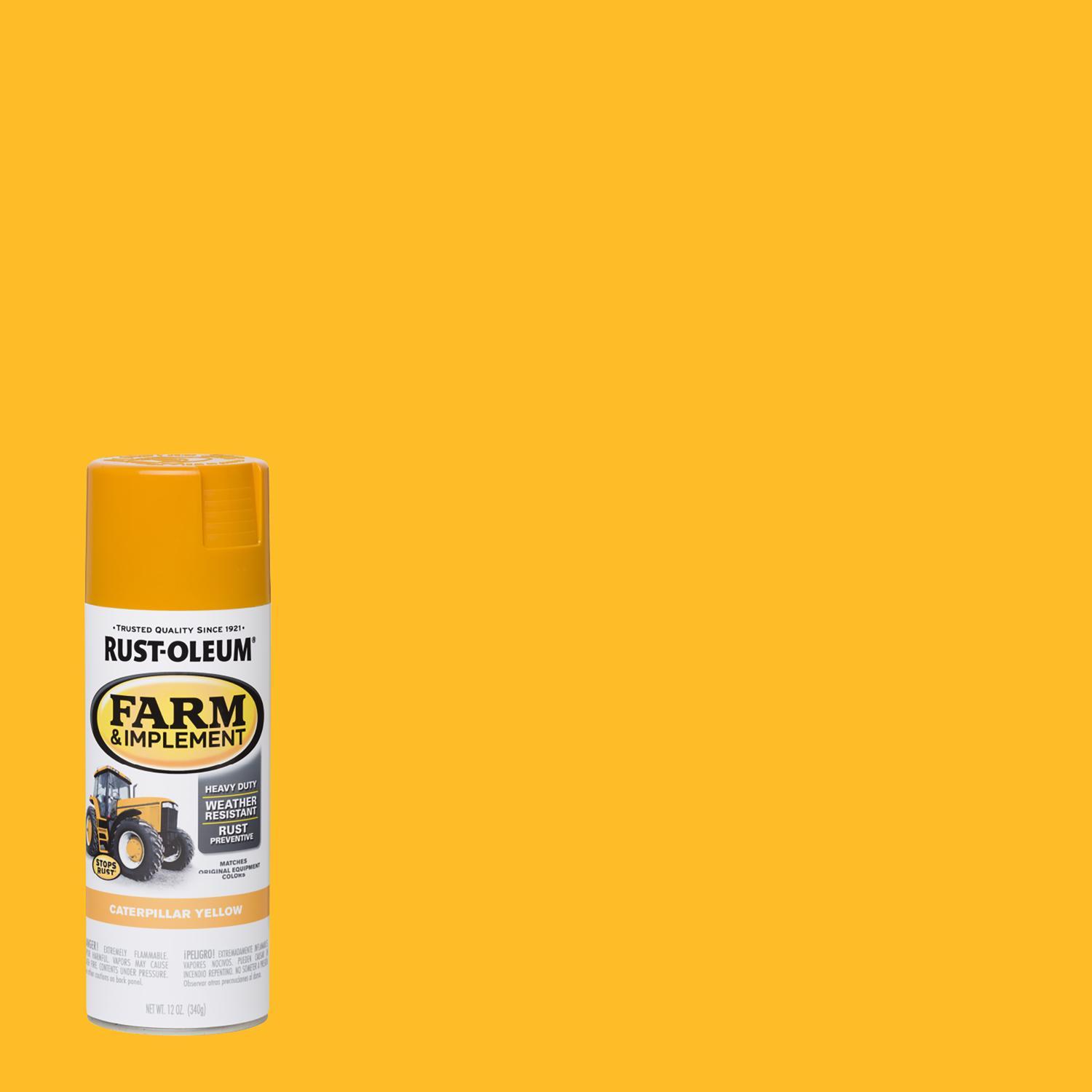 Rust-Oleum Indoor and Outdoor Gloss Caterpillar Yellow Oil-Based Farm & Implement 12 oz