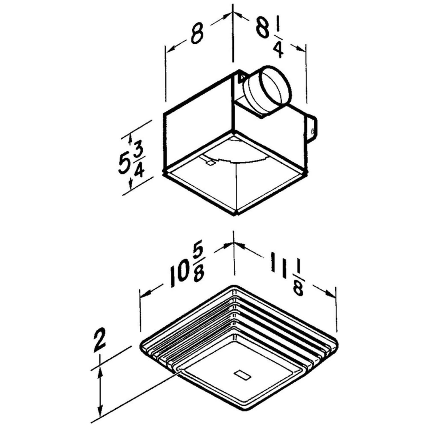 Broan-NuTone 50 CFM 2.5 Sones Bathroom Ventilation Fan with Lighting