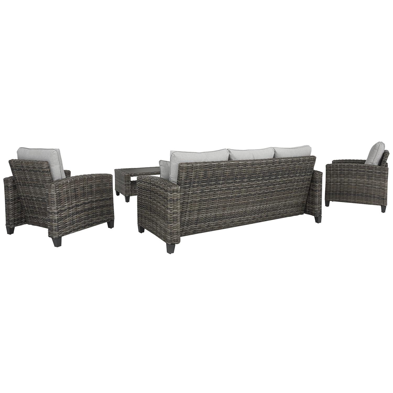 Signature Design by Ashley Cloverbrooke 4 pc Gray Aluminum Casual Conversation Set Gray