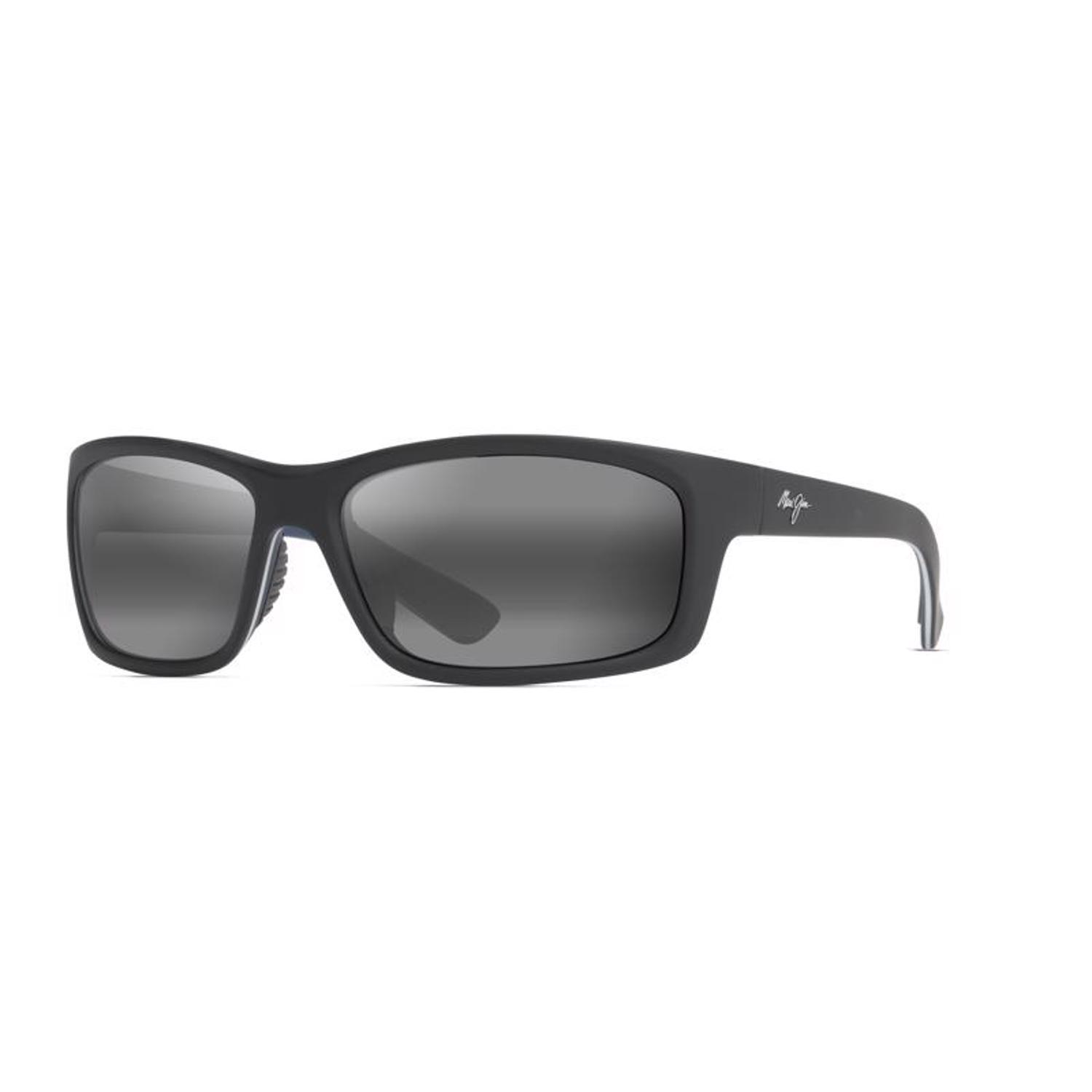 Maui Jim Kanaio Coast Sunglasses Unisex Matte Soft Black/White/Blue Frame Neutral Grey Lens Polarize