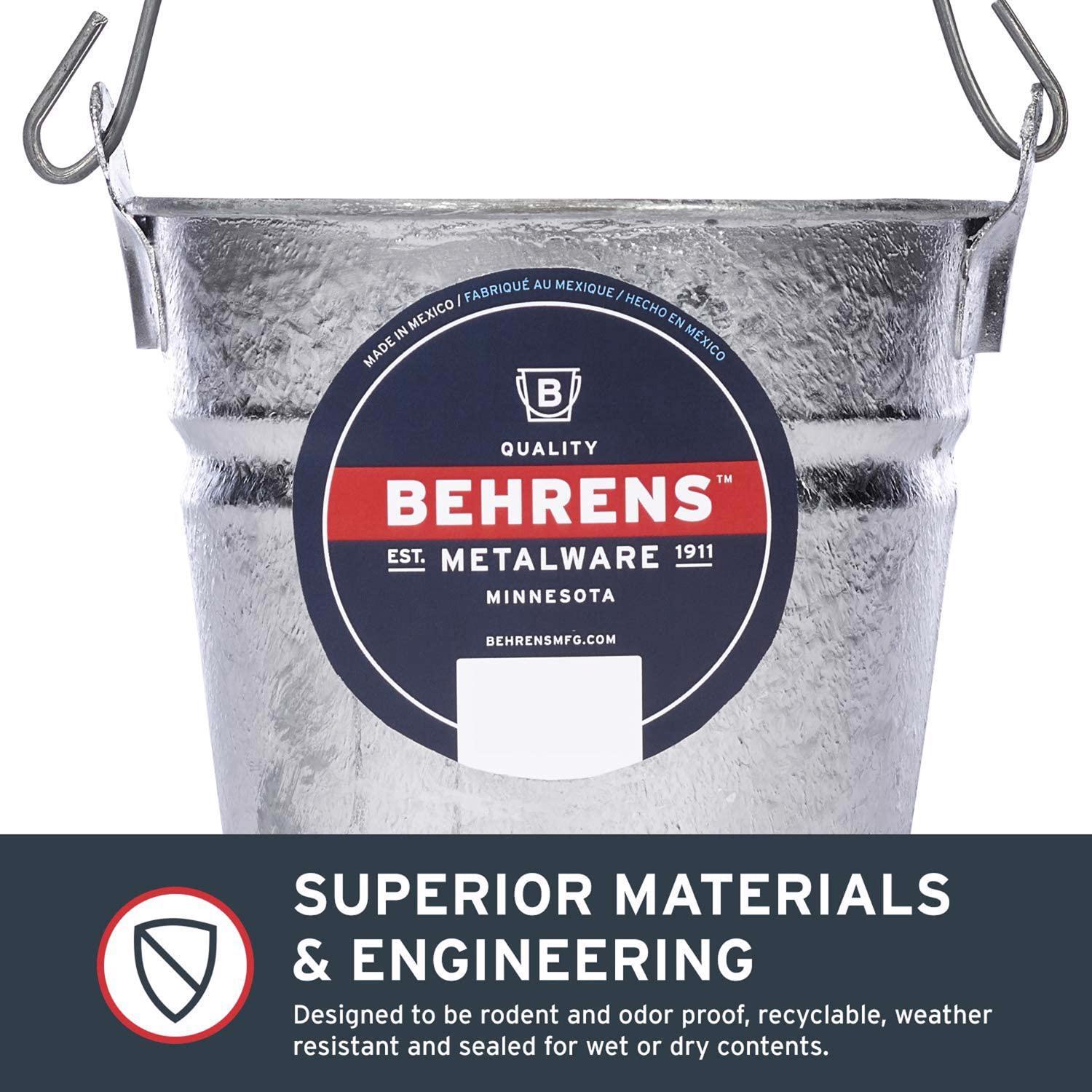Behrens Hot Dipped 2 qt Galvanized Pail Gray