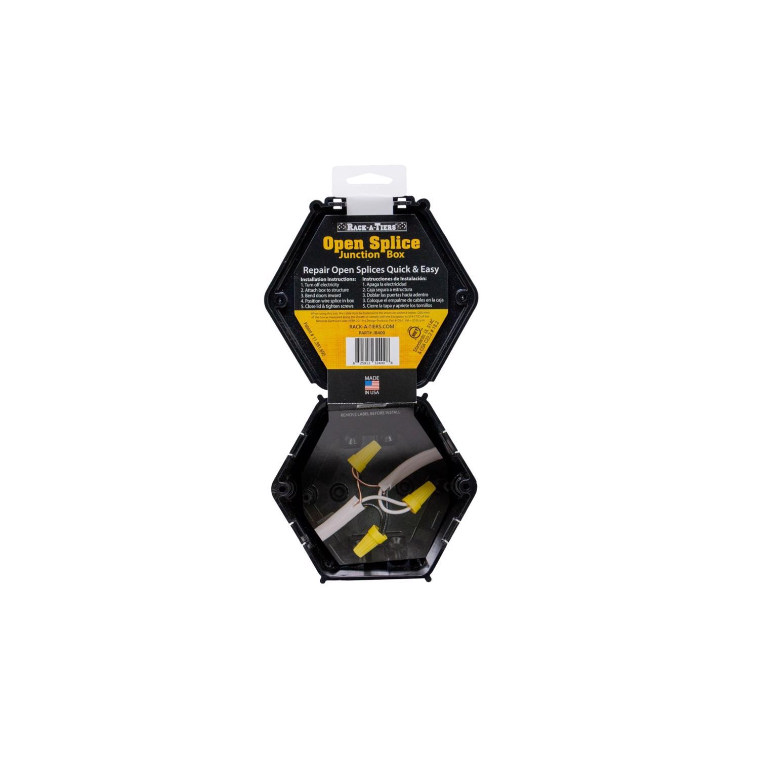 Pro Design Open Splice Old Work 25.8 cu in Octagon Plastic 4 gang Junction Box Black