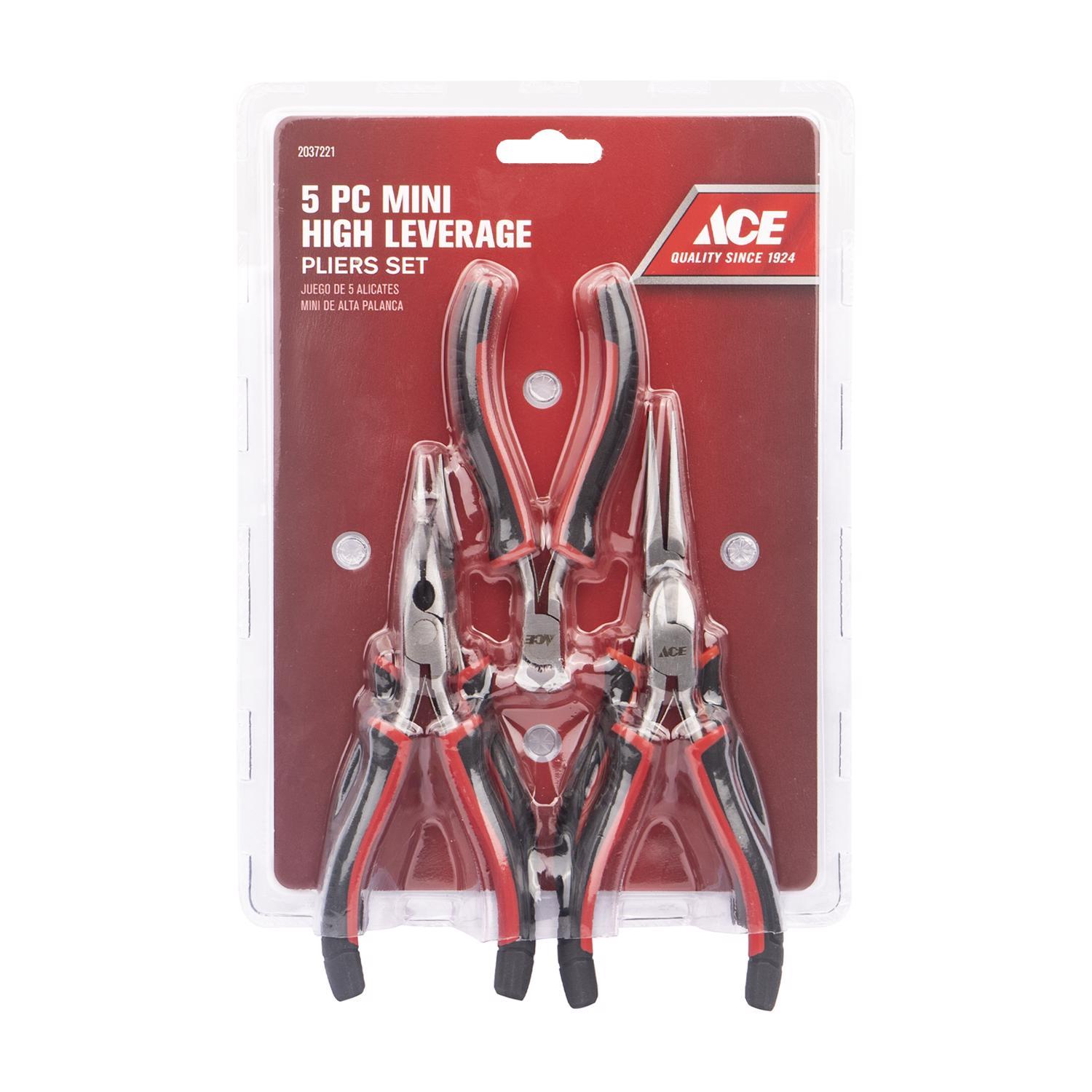 Ace 5 Pack Chrome Vanadium Steel Mini Pliers Set