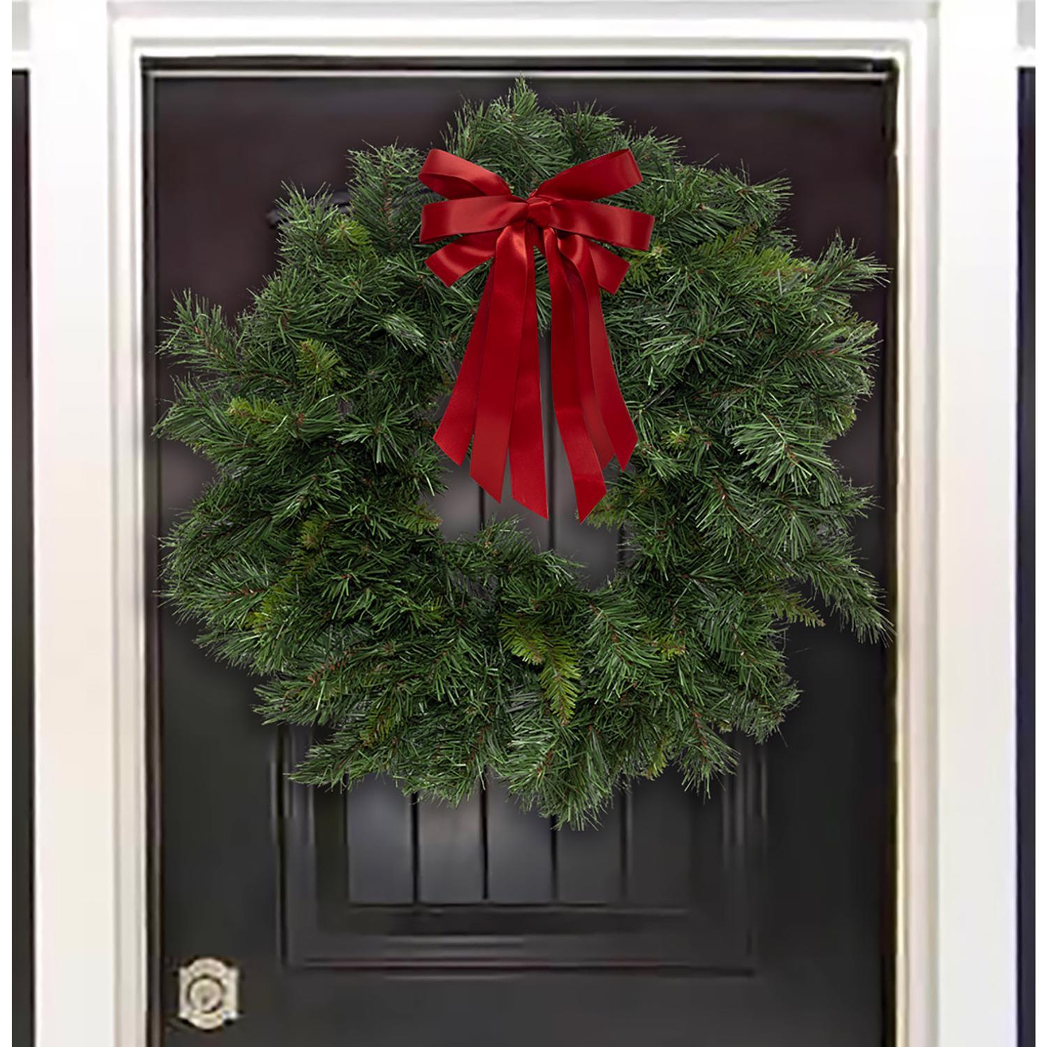 Dyno Red DBL Face Satin Christmas Bow 8 in.