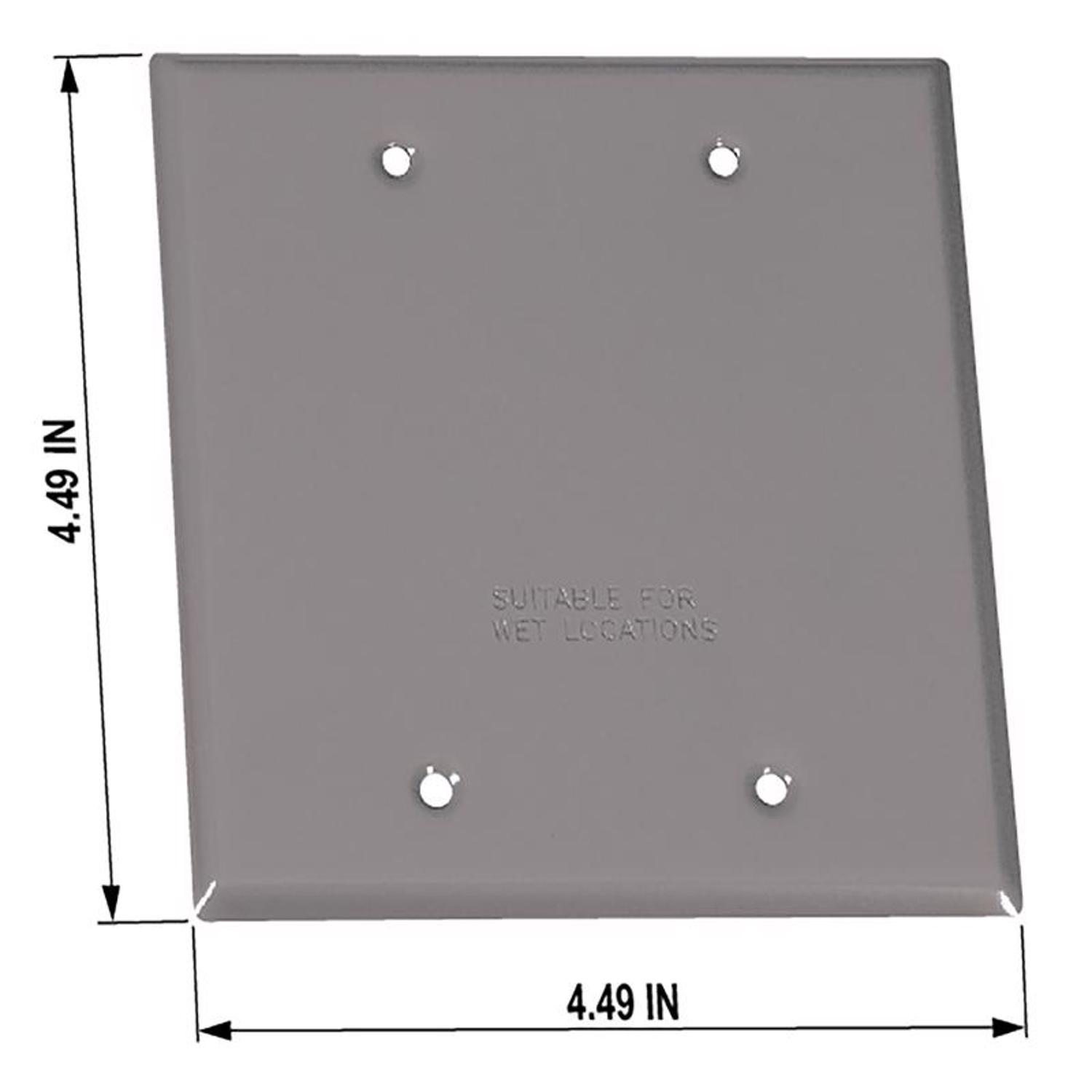Sigma Engineered Solutions Square Steel 2 gang 4.49 in. H X 4.49 in. W Flat Box Cover