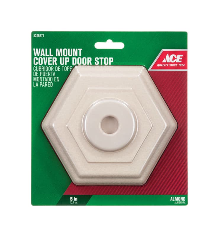 Ace 5 in. L Rubber Almond Wall Door Stop Mounts to wall 5 in.