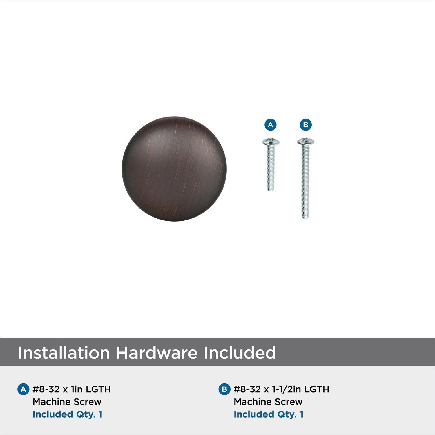 Amerock Allison Round Cabinet Knob 1-1/4 in. D 1-1/8 in. Oil Rubbed Bronze 1 pk