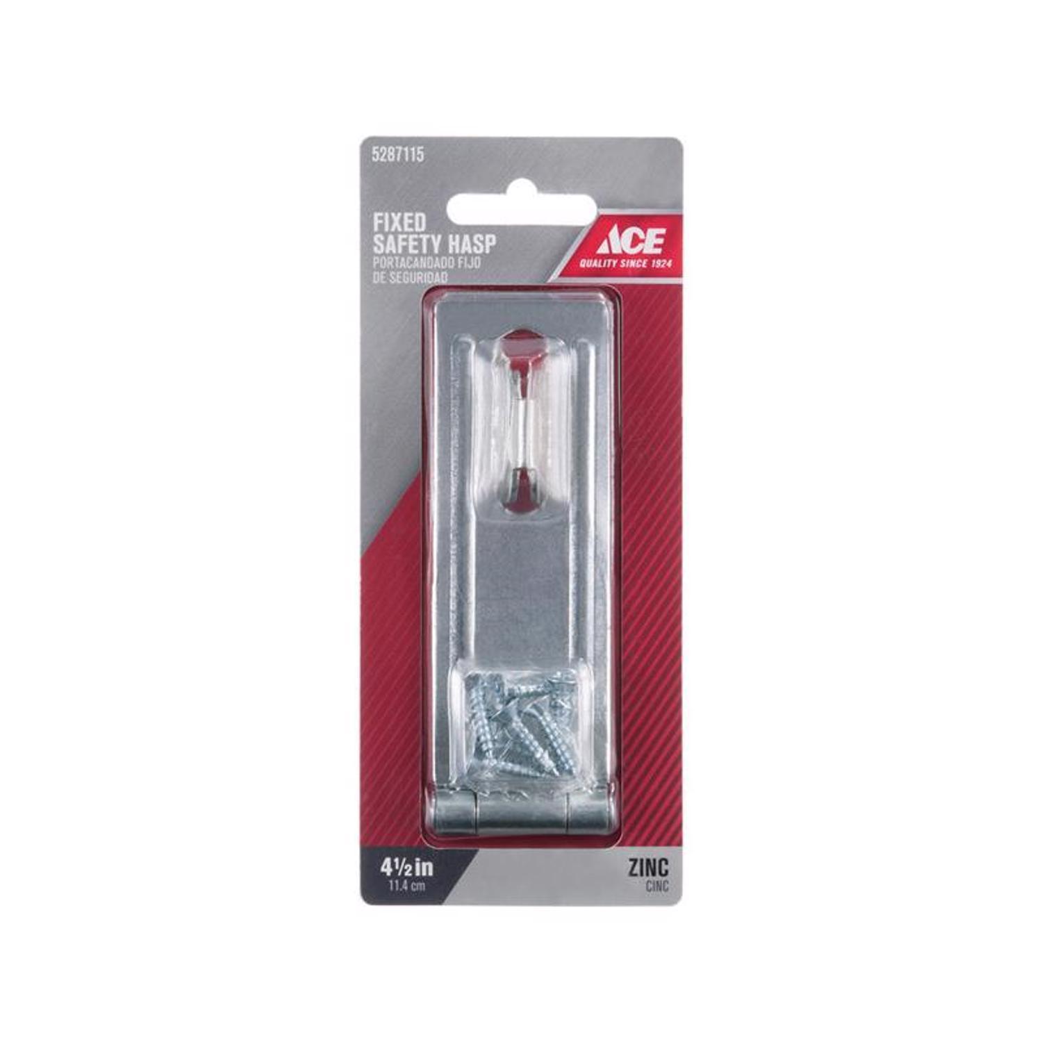 Ace Zinc 4-1/2 in. L Fixed Staple Safety Hasp