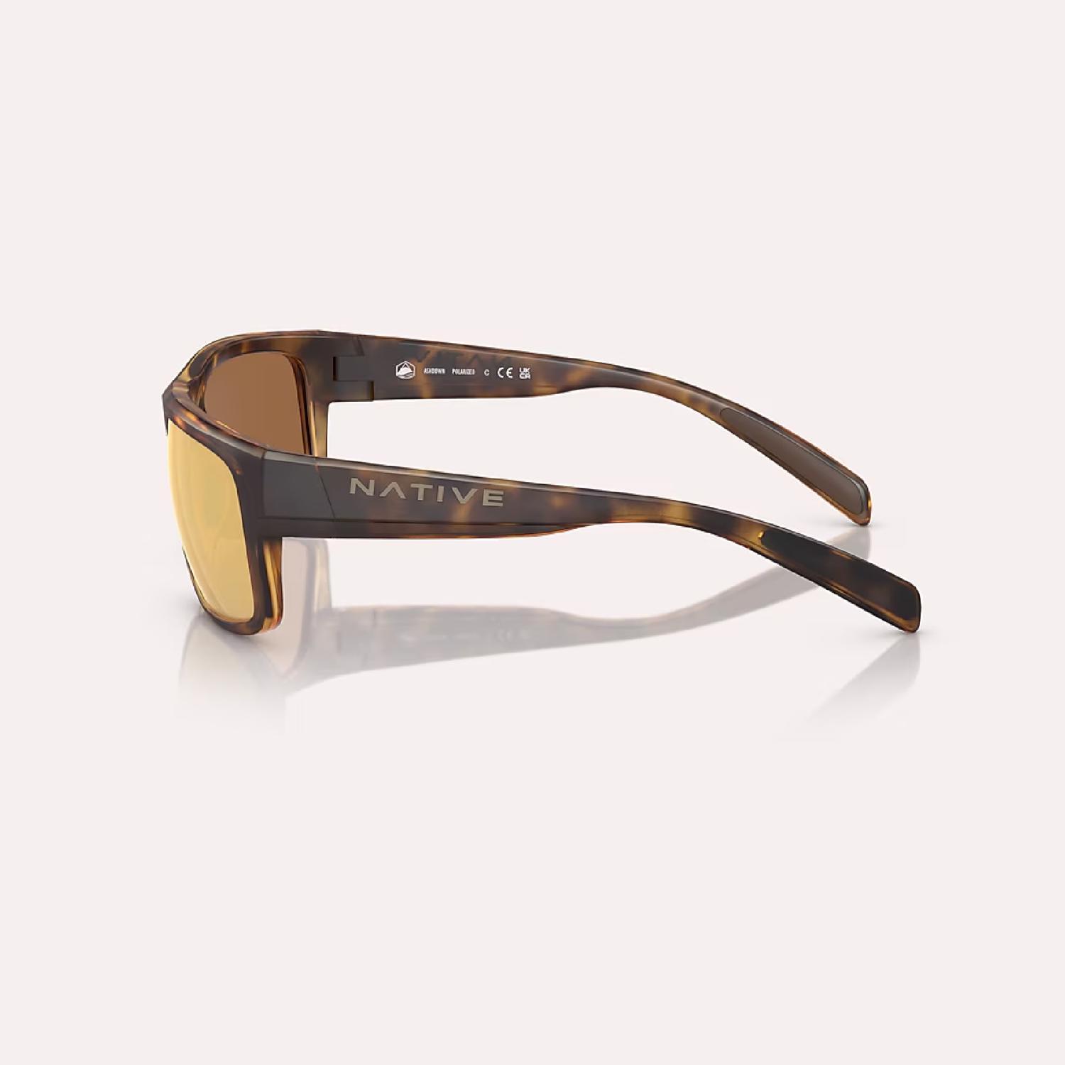 Native Ashdown Sunglasses Unisex Matte Tortoise Frame Bronze Lens Polarized Blue Light Blocking