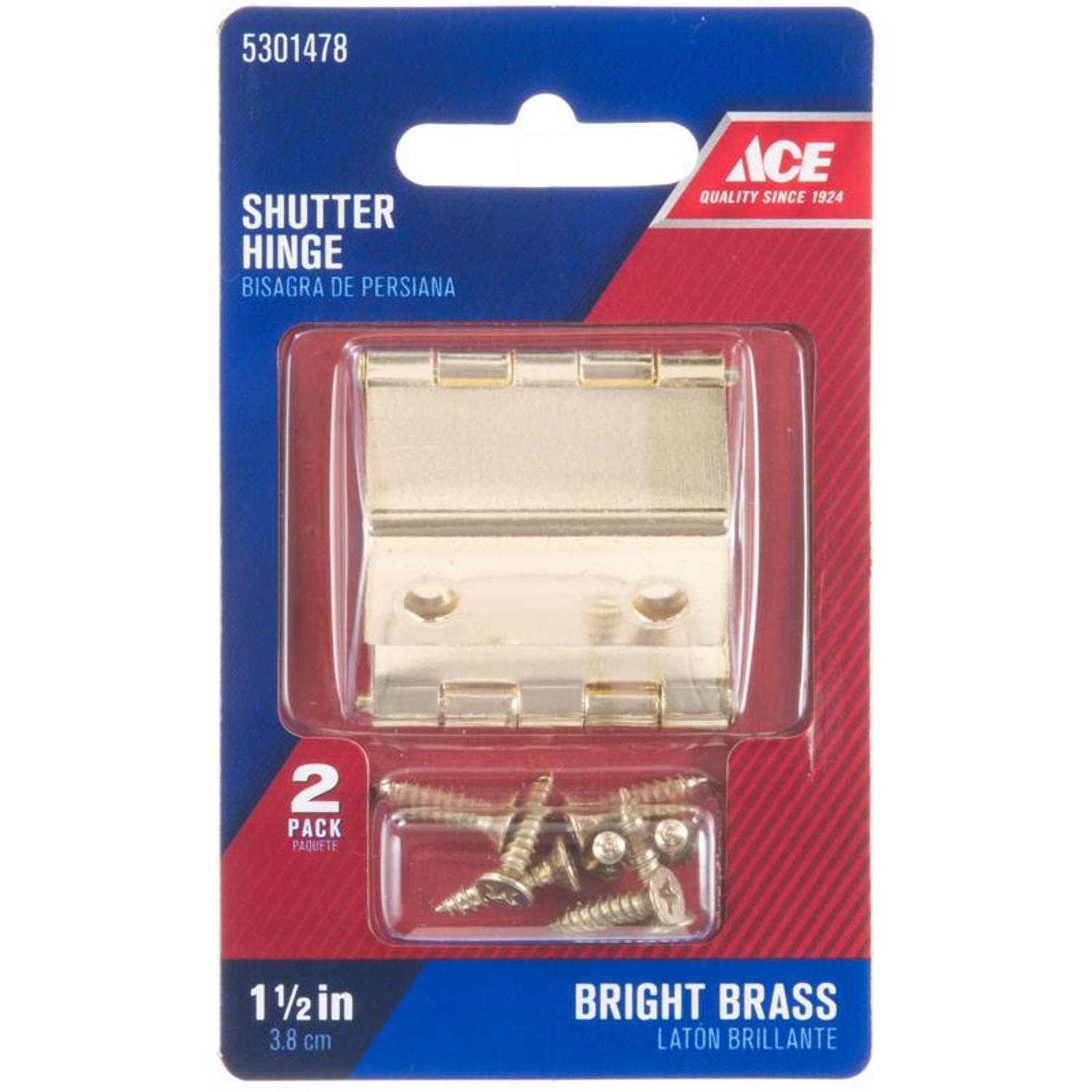 Ace 1-1/2 in. L Bright Brass Shutter Hinge 2 pk