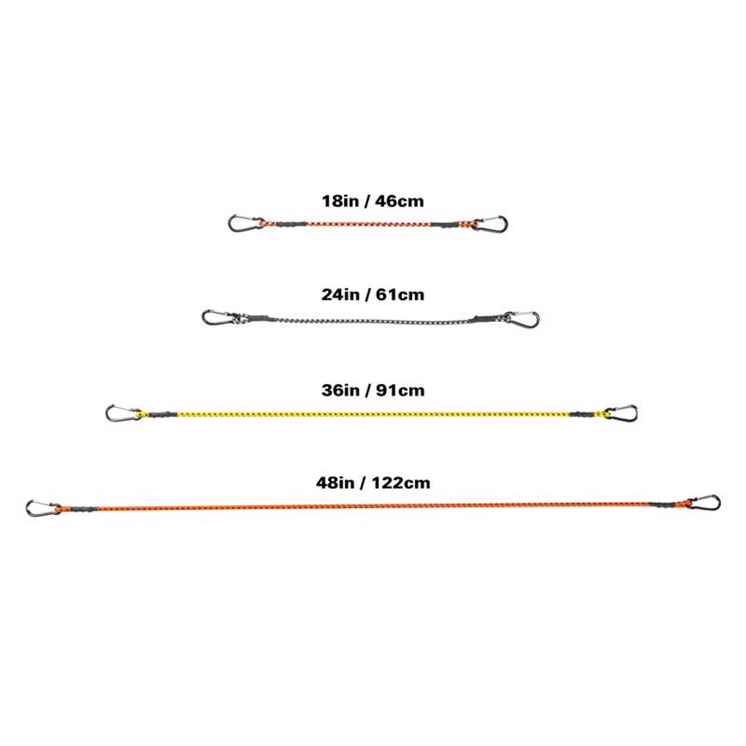Keeper Assorted Carabiner Style Bungee Cord 18 in. L X 0.315 in. 12 pk