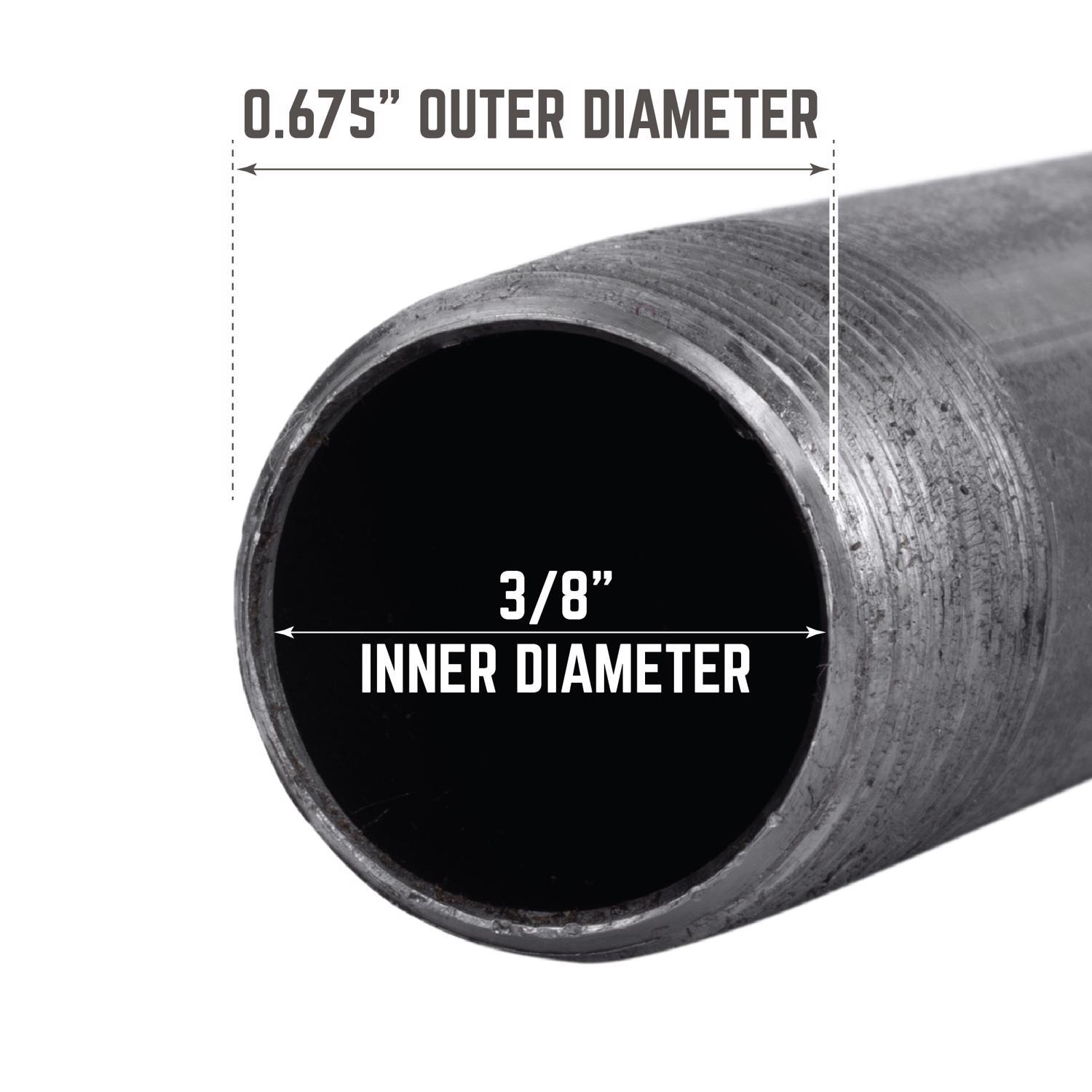 STZ Industries 3/8 in. MIP each X 3/8 in. D MIP Black Steel 4 in. L Nipple