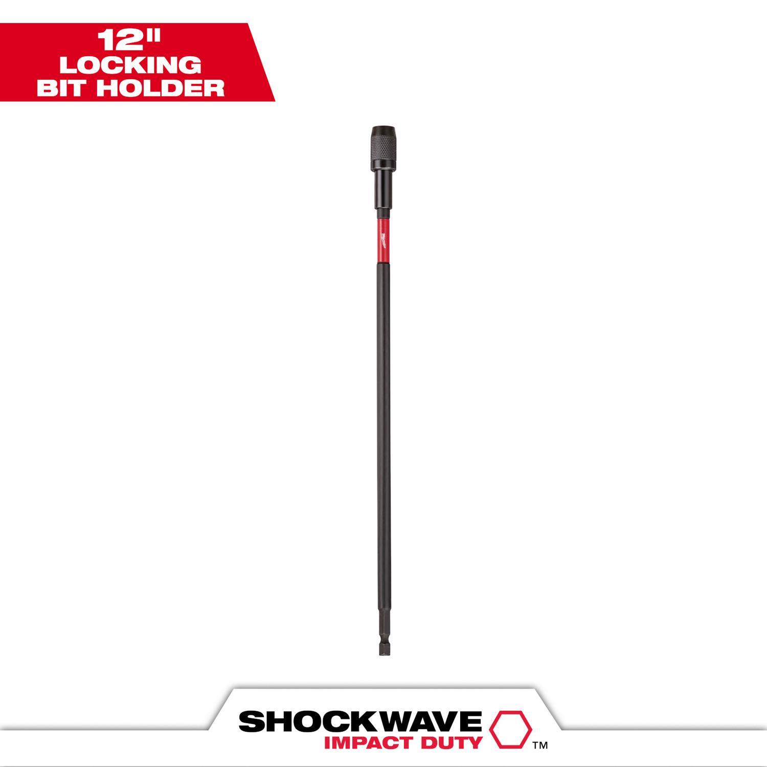 Milwaukee Shockwave 12 in. Alloy Steel Impact Magnetic Locking Bit Holder 1/4 in. Hex Shank 1 pc