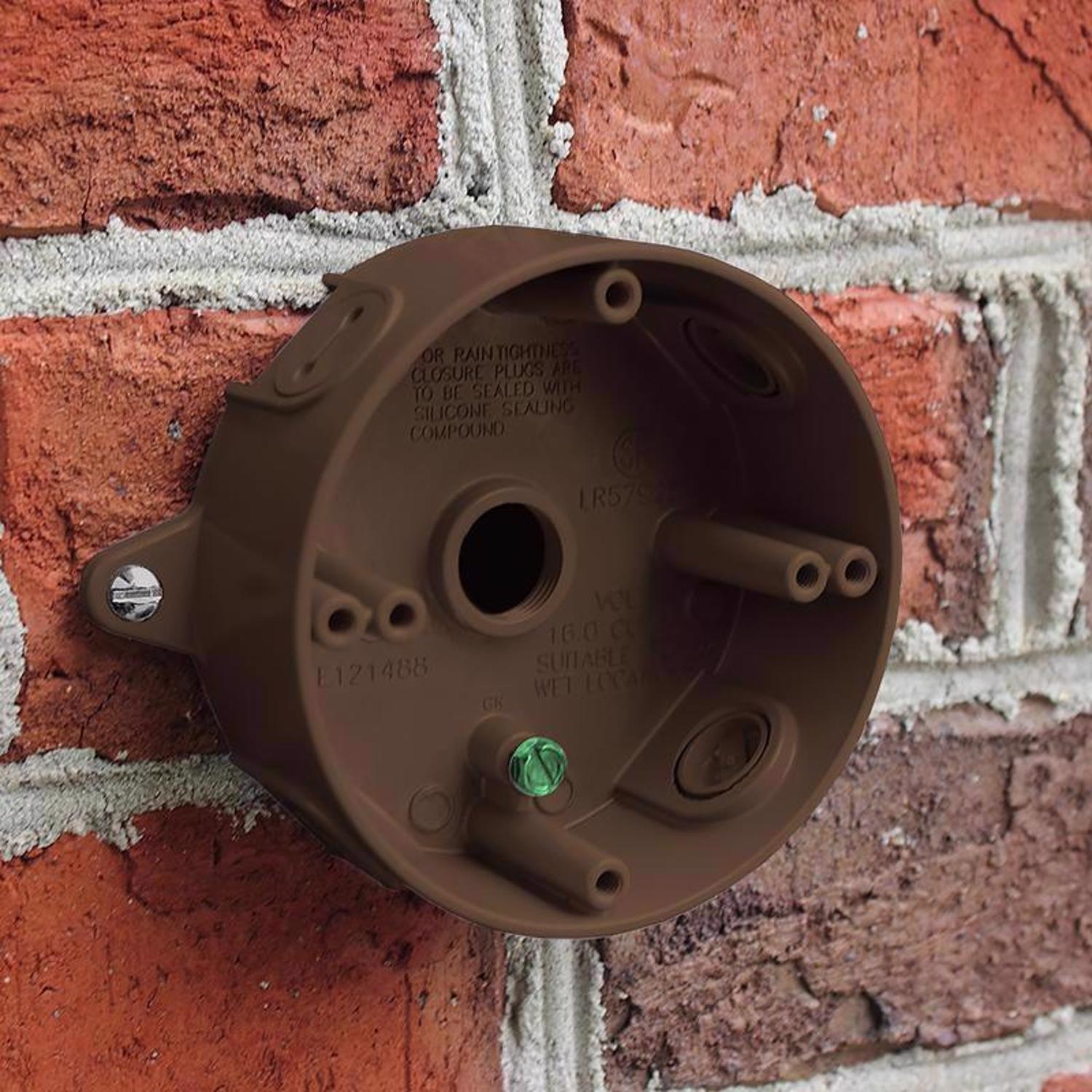 Sigma Engineered Solutions New Work 16 cu in Round Metallic Weatherproof Box Bronze