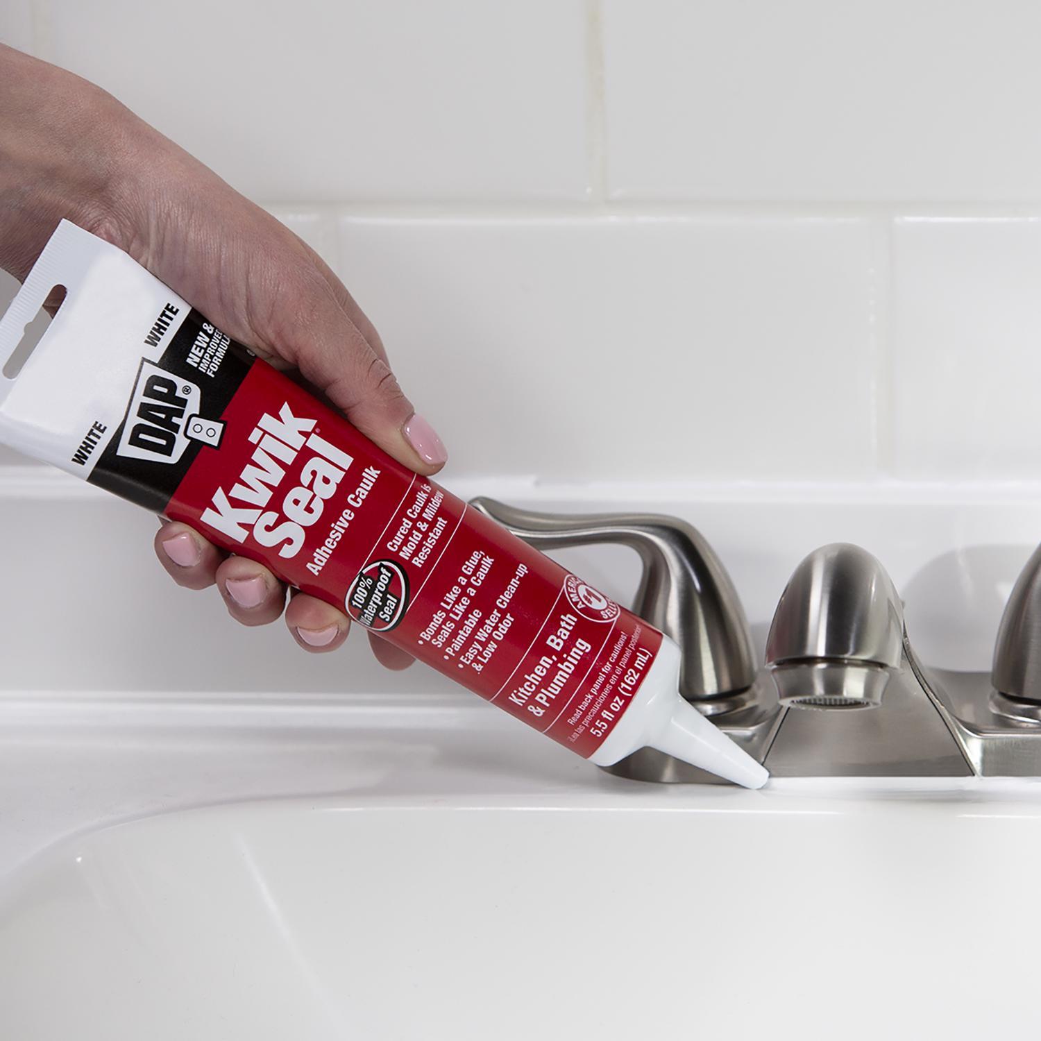 DAP Kwik Seal White Acrylic Latex Kitchen and Bath Adhesive Caulk 5.5 oz