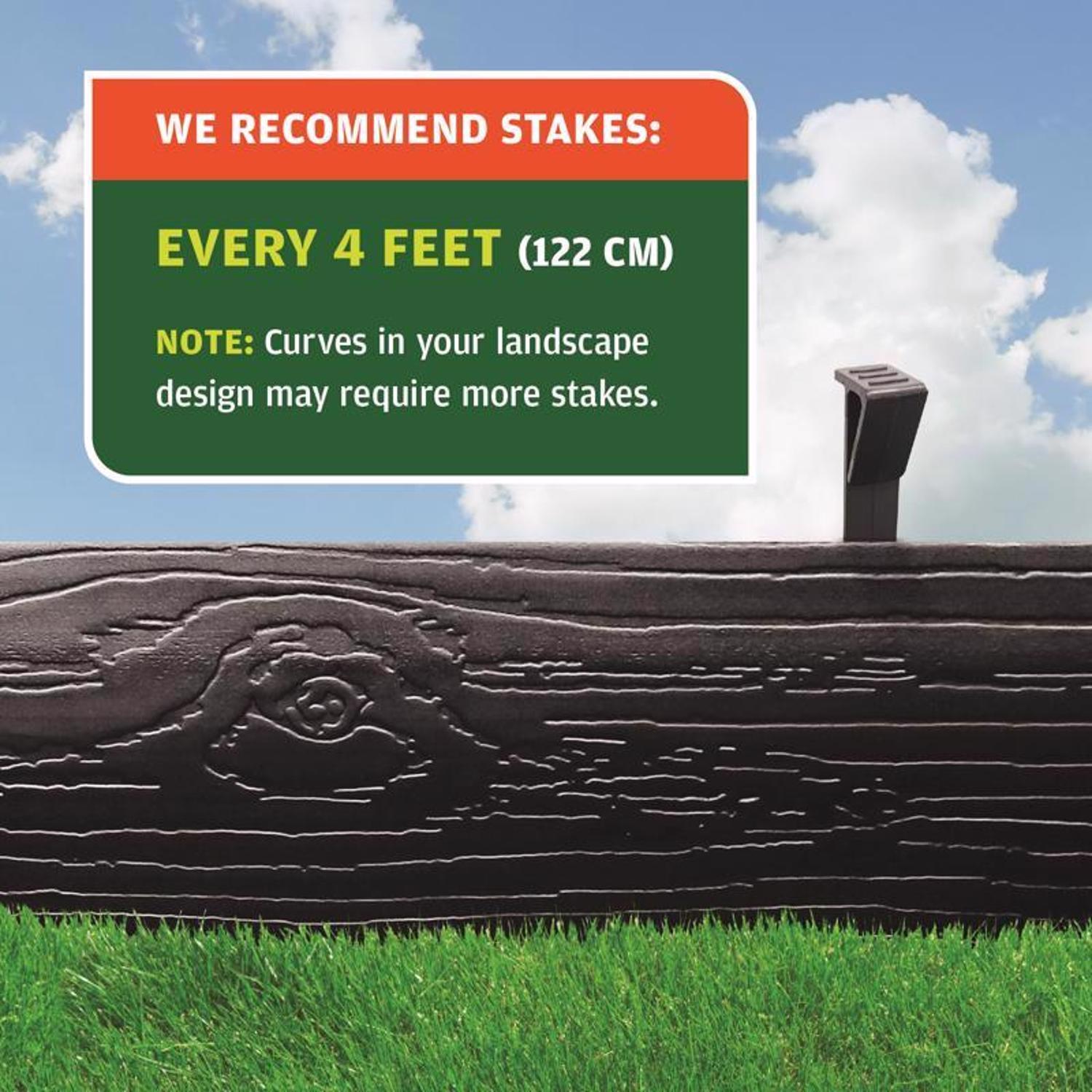 Master Mark Terrace Board 40 ft. L X 4 in. H Plastic Black Lawn Edging