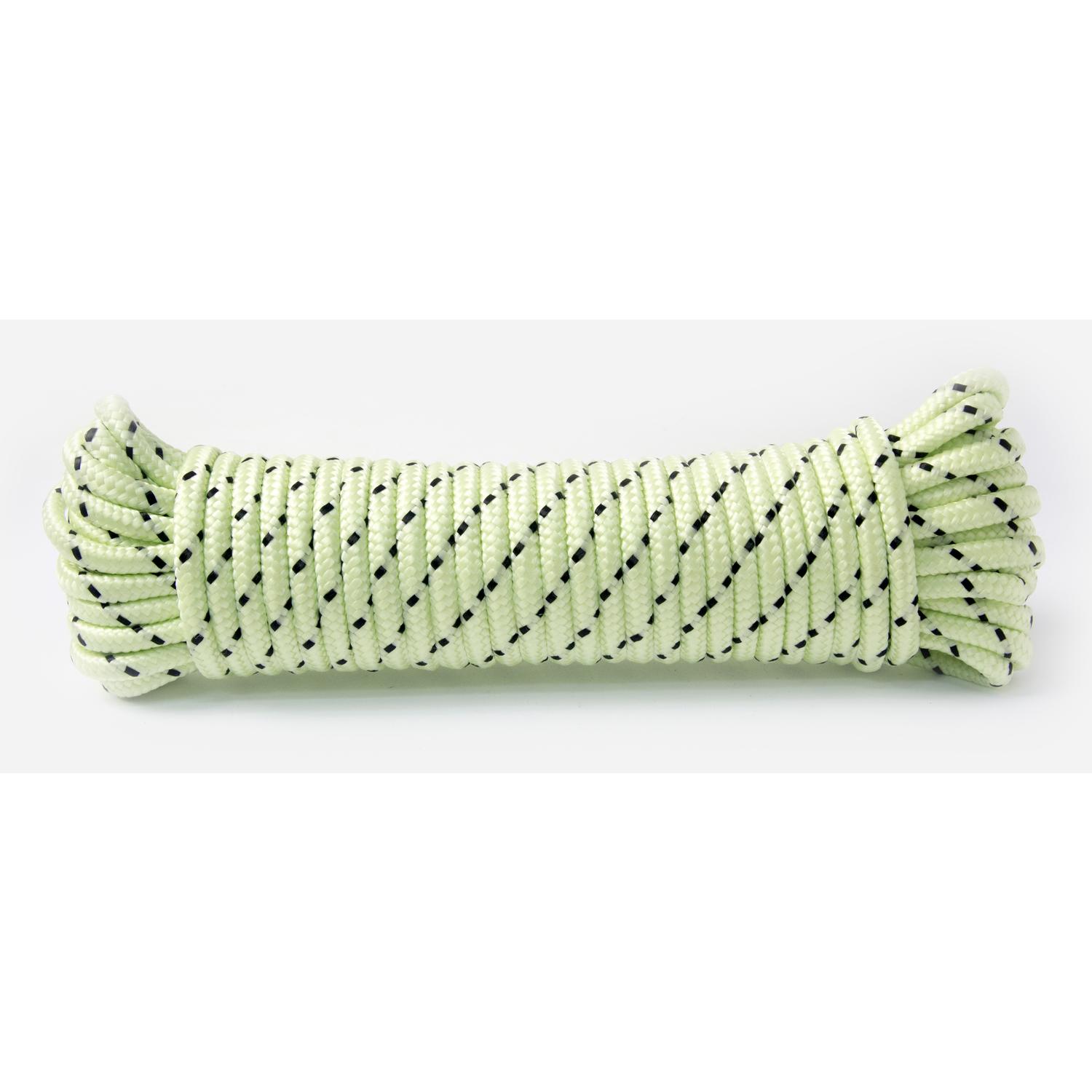 Ace 1/4 in. D X 50 in. L Neon Green Glow in the Dark Diamond Braided Poly Rope
