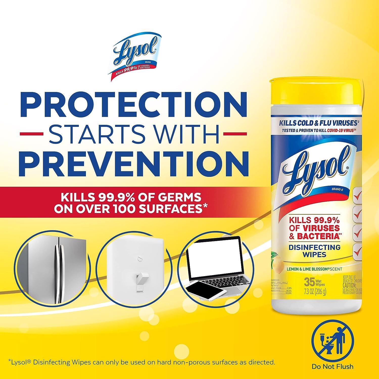 Lysol Lemon & Lime Blossom Scent Disinfecting Wipes 80 ct 1 pk