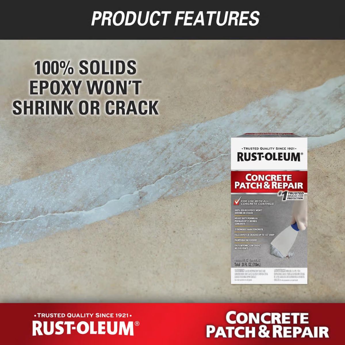 Rust-Oleum Concrete Patch and Repair 24 oz Gray