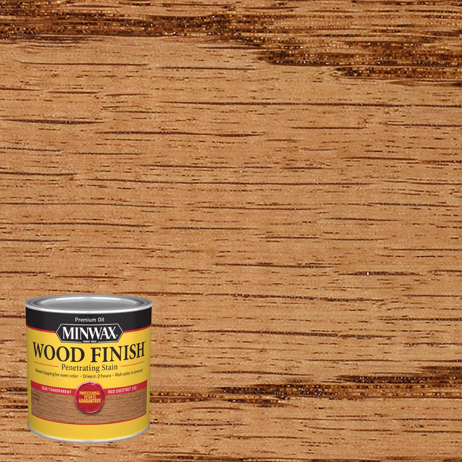 Minwax Wood Finish Semi-Transparent Red Chestnut Oil-Based Penetrating Wood Stain 1/2 pt