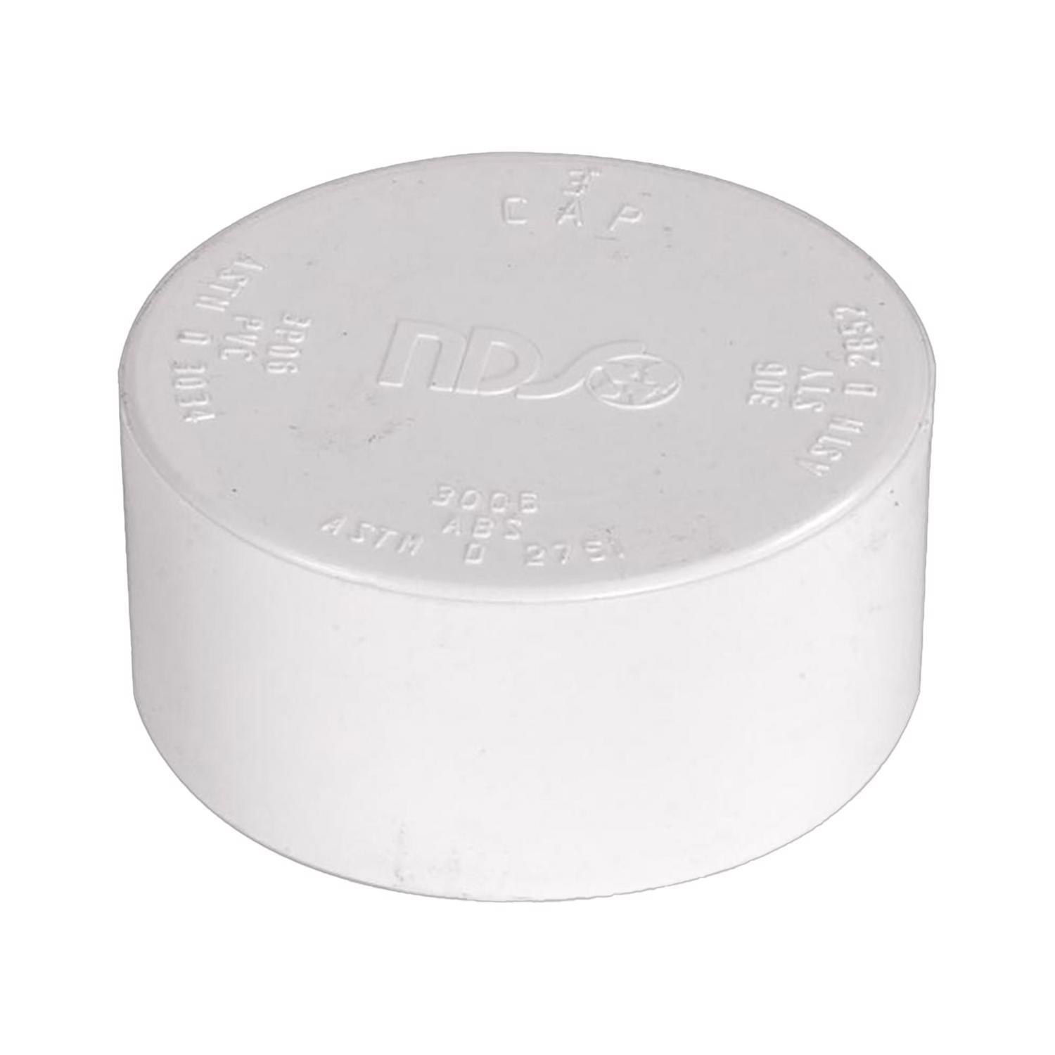 NDS Schedule 35 3 in. Hub each X 3 in. D Hub PVC Drain Cap 1 pk