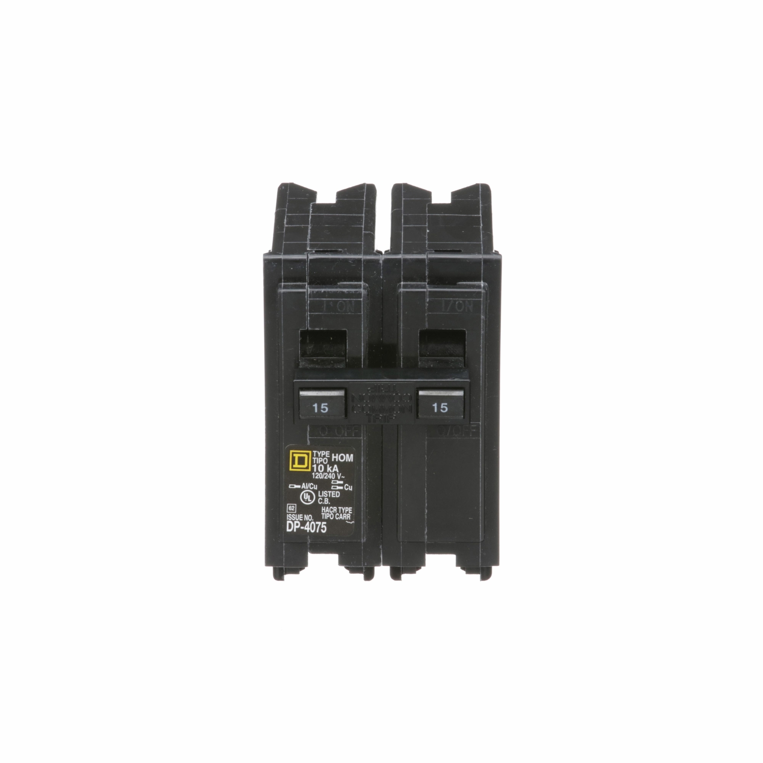Square D HomeLine 15 amps Surge 2-Pole Circuit Breaker
