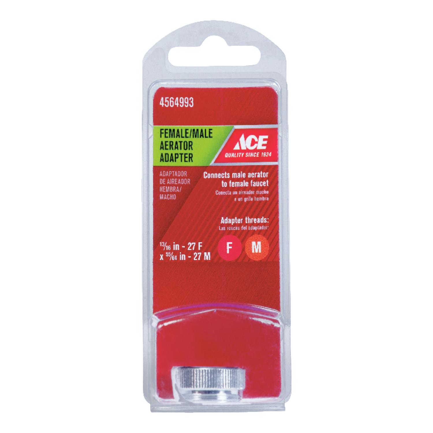 Ace Female Thread 13/16 in.-27 x Male 55/64 in.-27 Chrome Aerator Adapter
