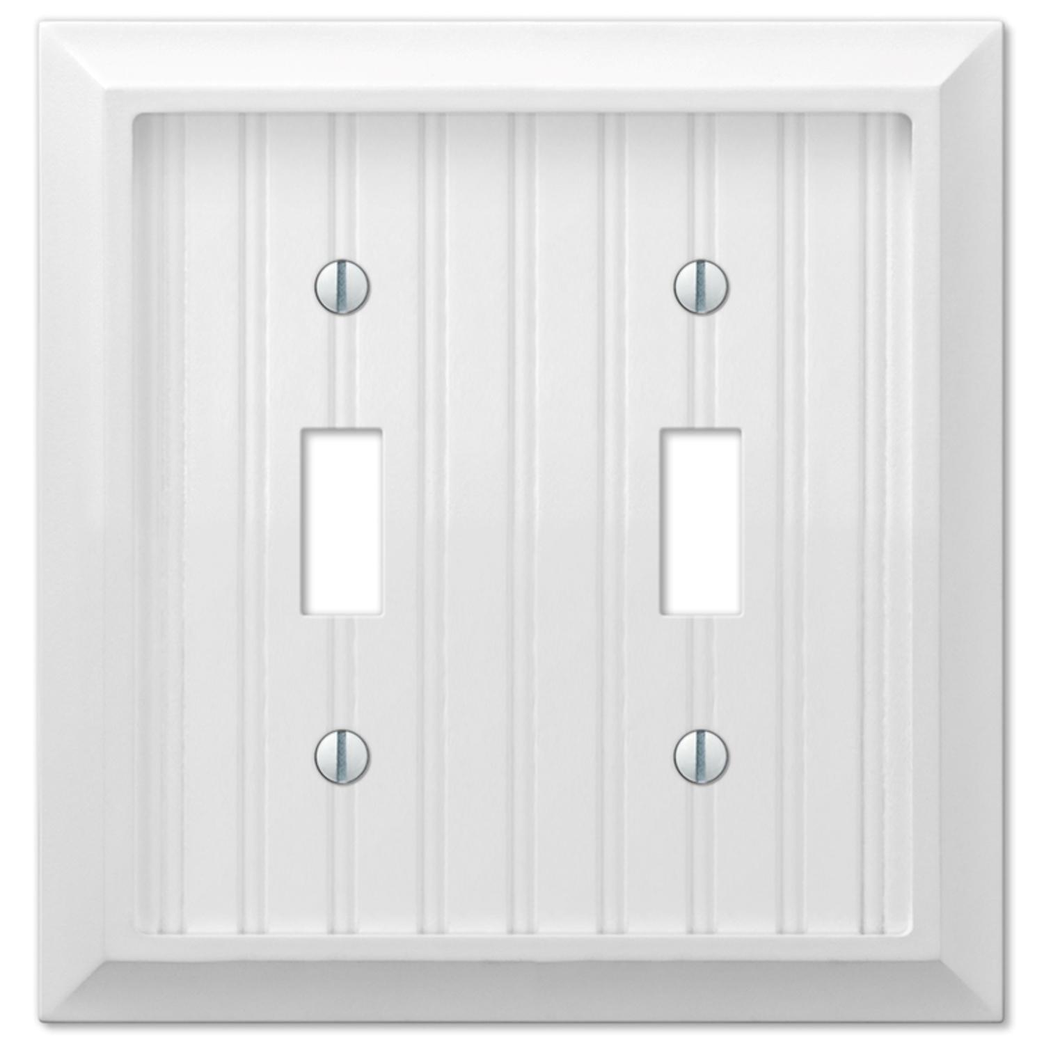 Amerelle Cottage White 2 gang Wood Toggle Wall Plate 1 pk