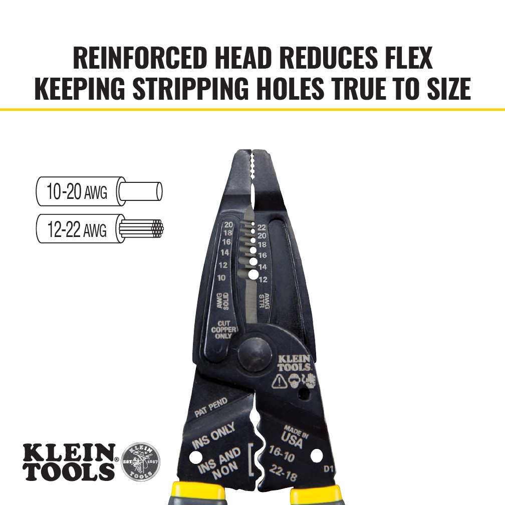 Klein Kurve Long-Nose Wire Stripper, Wire Cutter, Crimping Tool