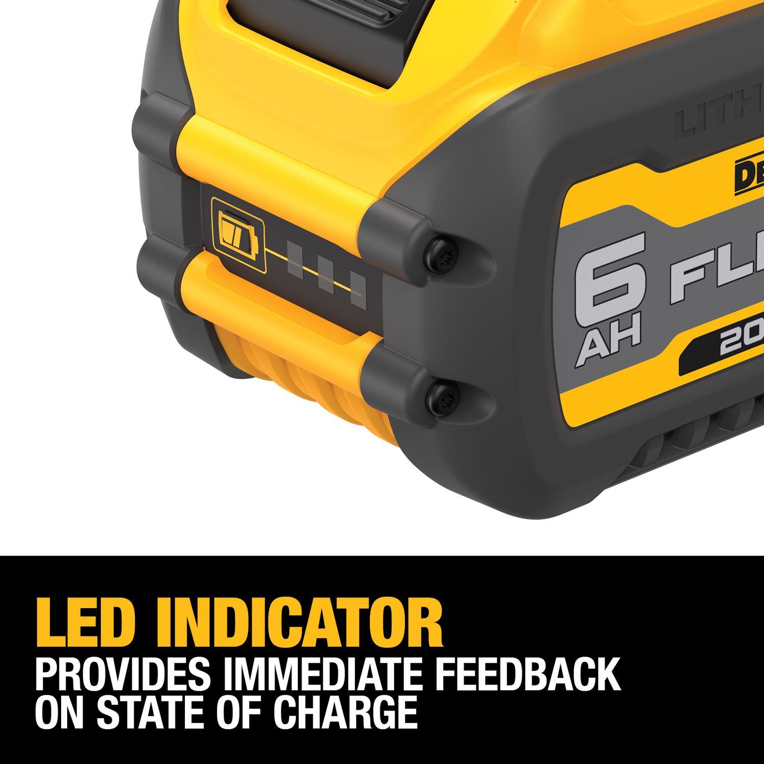 DeWalt 20V-60V MAX FLEXVOLT DCB606-2 6 Ah Lithium-Ion Battery Combo Pack 2 pc