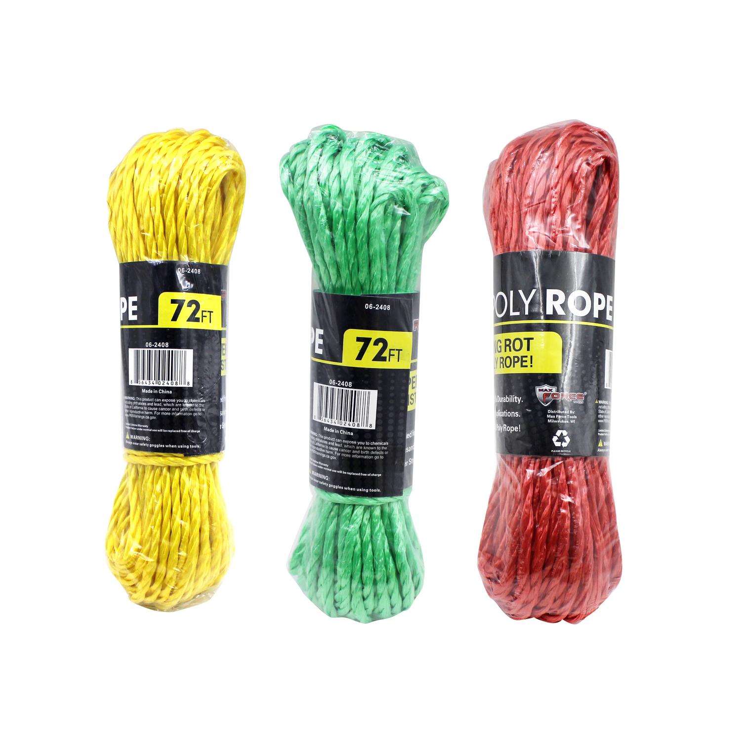 Diamond Visions 0.25in. D x 72in. L Assorted Twisted Poly Rope