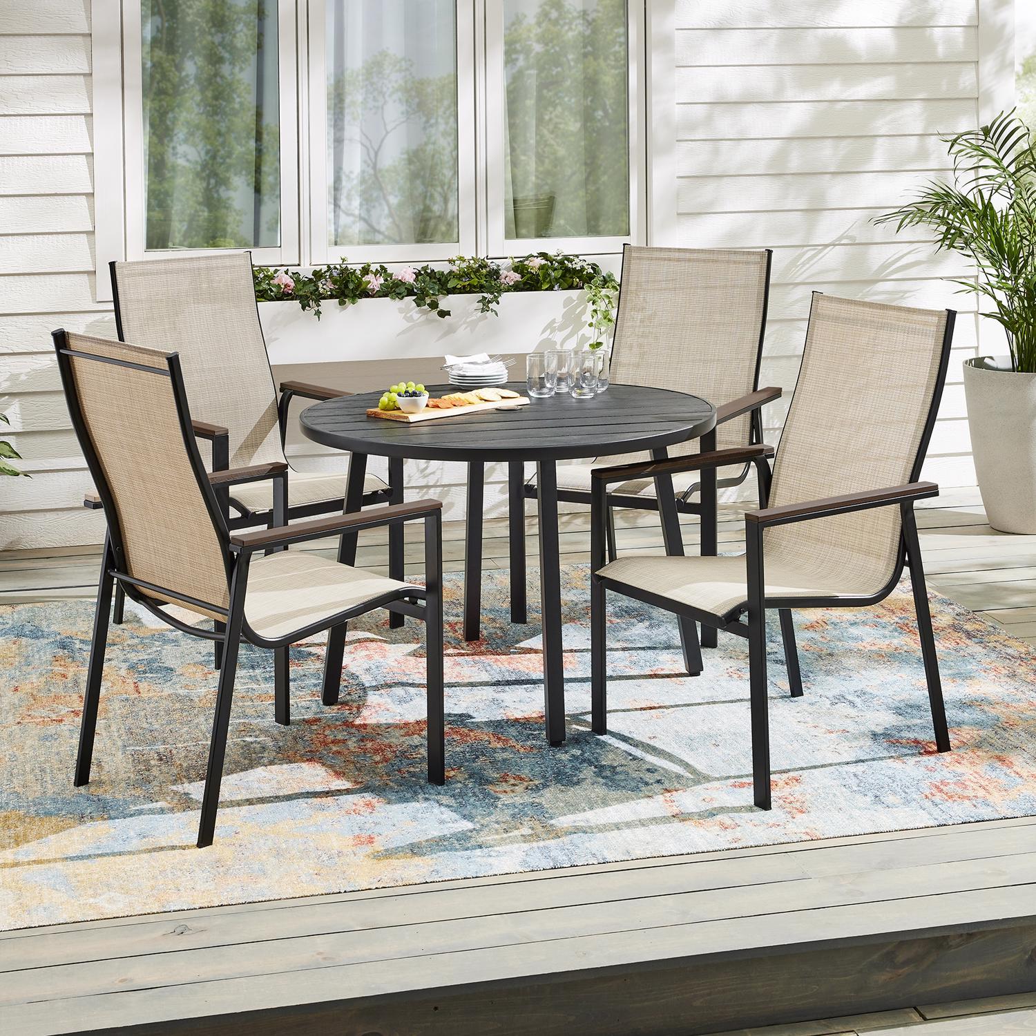 Living Accents Black Round Metal Dining Table