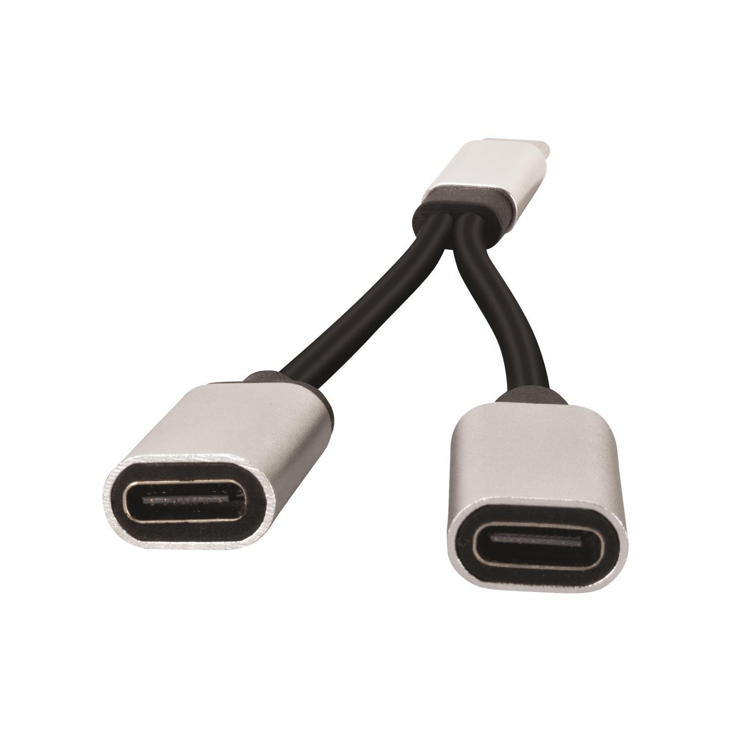 Monster Just Hook It Up USB-C Adapter 6 in. Black