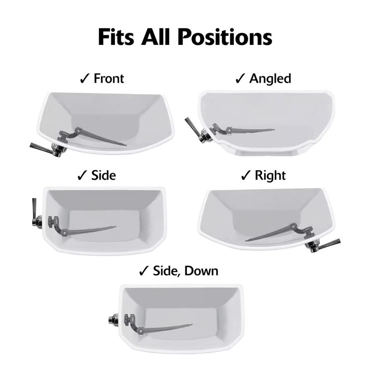 Korky StrongArm Flush Handle Brushed Nickel Metal For Universal