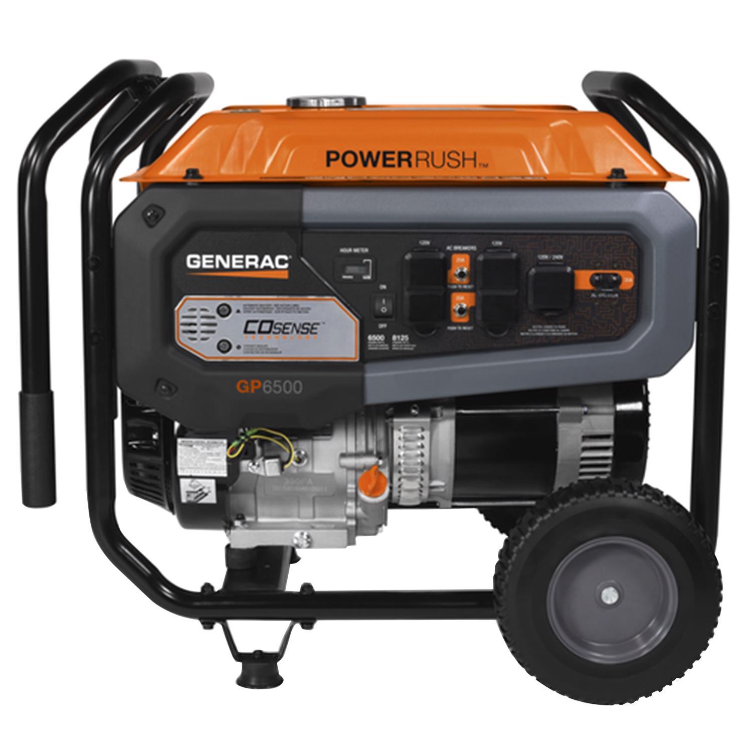 Generac GP Series 6500 W 120/240 V Gas Portable Portable Generator 6500 W